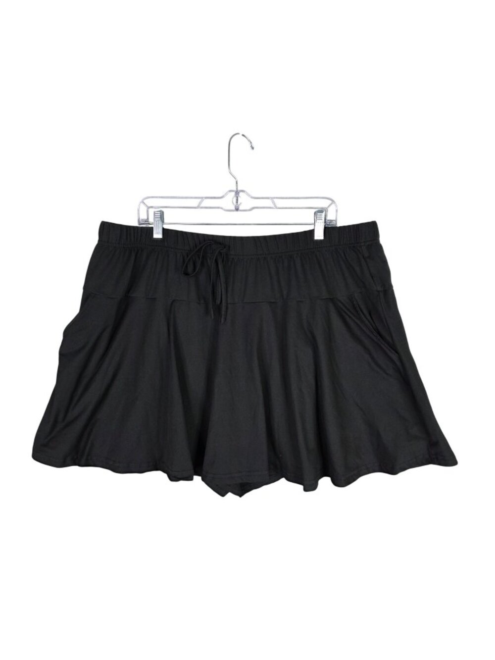 Womens Shein Curve Black Drawstring Elastic Waist Skirted Shorts Size 4XL